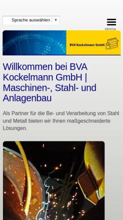 Vorschau der mobilen Webseite www.bva-kockelmann-gmbh.de, BVA Kockelmann GmbH
