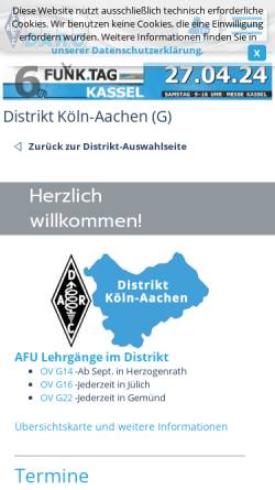 Vorschau der mobilen Webseite www.darc.de, DARC e.V., Distrikt Köln-Aachen (G)