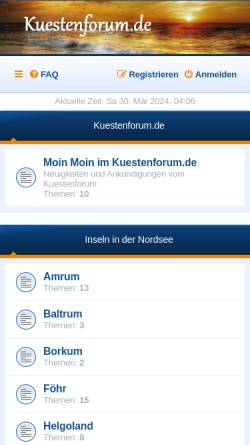 Vorschau der mobilen Webseite www.kuestenforum.de, Küstenforum