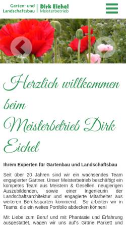 Vorschau der mobilen Webseite www.gartenbau-eichel.de, Dirk Eichel - Garten- und Landschaftsbau