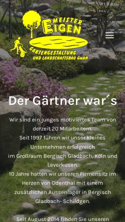 Vorschau der mobilen Webseite www.meister-eigen.de, Meister Eigen GmbH - Garten- und Landschaftsbau