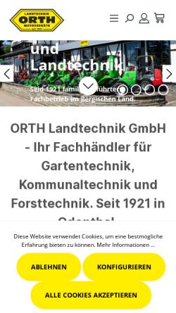 Vorschau der mobilen Webseite www.orth-gartentechnik.de, Orth Landtechnik GmbH