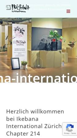 Vorschau der mobilen Webseite www.ikebana-international.ch, Ikebana International Schweiz