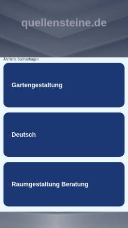 Vorschau der mobilen Webseite www.quellensteine.de, Quellensteine