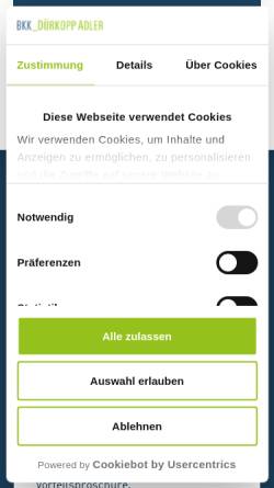 Vorschau der mobilen Webseite www.bkk-da.de, BKK DürkoppAdler