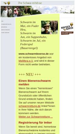 Vorschau der mobilen Webseite schwarmboerse.de, Schwarmbörse