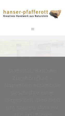 Vorschau der mobilen Webseite www.hanser-pfafferott.de, Hanser + Pfafferott