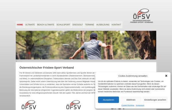 Vorschau von www.frisbeeverband.at, Österreichischer FrisbeeSportVerband