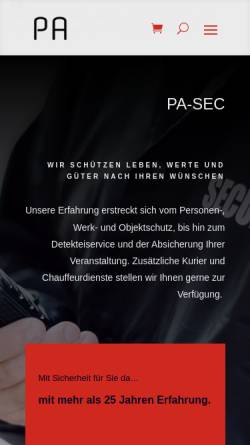 Vorschau der mobilen Webseite www.pa-sec.de, Peter Althof Security