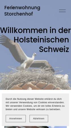 Vorschau der mobilen Webseite www.ferienwohnung-storchenhof.de, Ferienwohnung Storchenhof