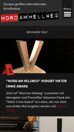 Vorschau der mobilen Webseite www.mordamhellweg.de, Mord am Hellweg - Tatort Ruhr