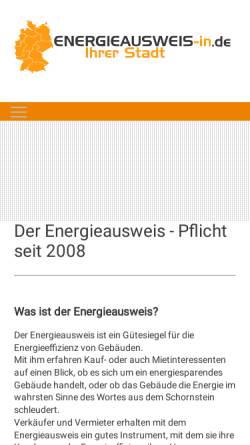 Vorschau der mobilen Webseite www.energieausweis-in.de, Energieausweis-in.de - Stefan Dohrendorf