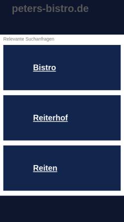 Vorschau der mobilen Webseite www.peters-bistro.de, Peters Bistro