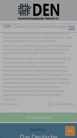 Vorschau der mobilen Webseite www.den-ev.de, Deutsches Energieberater-Netzwerk e.V. (DEN)