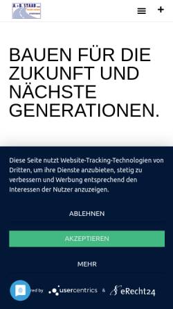 Vorschau der mobilen Webseite www.staab-bau.de, B. Staab Bauträger u. Erschließungs GmbH