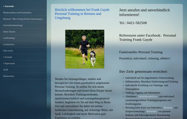 Vorschau von www.gayde-personaltraining.de, Gayde Personaltraining