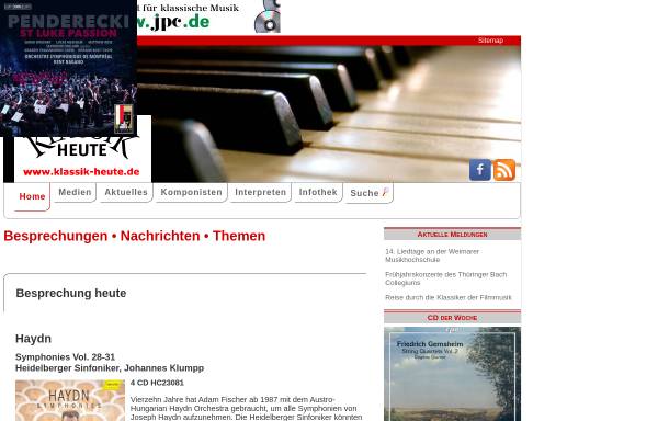 Vorschau von www.klassik-heute.de, Sinn für Zwischentöne