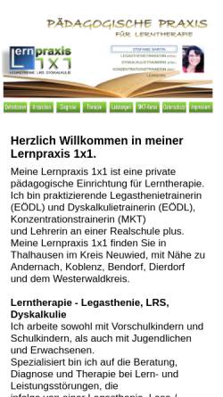 Vorschau der mobilen Webseite www.lernpraxis1x1.de, Lernpraxis 1x1