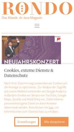 Vorschau der mobilen Webseite www.rondomagazin.de, Variationen für Klavier