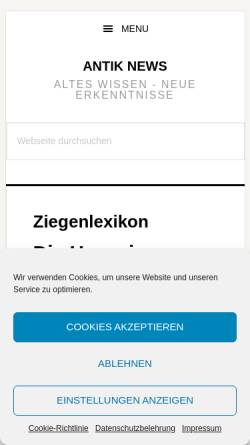Vorschau der mobilen Webseite www.ziegenlexikon.de, Ziegenlexikon