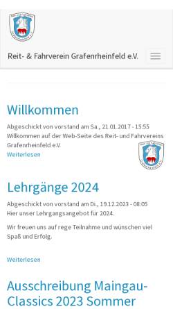 Vorschau der mobilen Webseite www.reitverein-grafenrheinfeld.de, Reit- und Fahrverein Grafenrheinfeld e.V.
