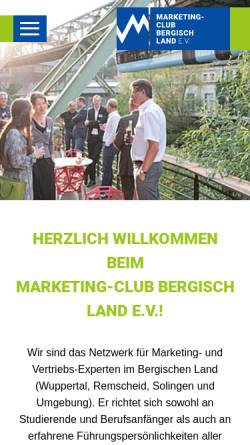 Vorschau der mobilen Webseite marketingclub-bergischland.de, Marketing-Club Bergisch Land e.V.
