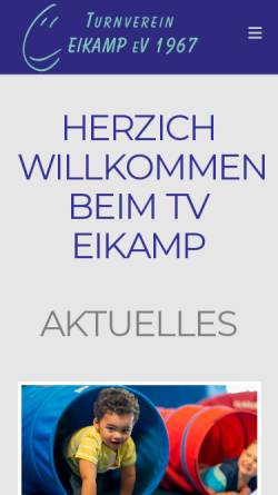 Vorschau der mobilen Webseite www.tv-eikamp.de, Turnverein Eikamp