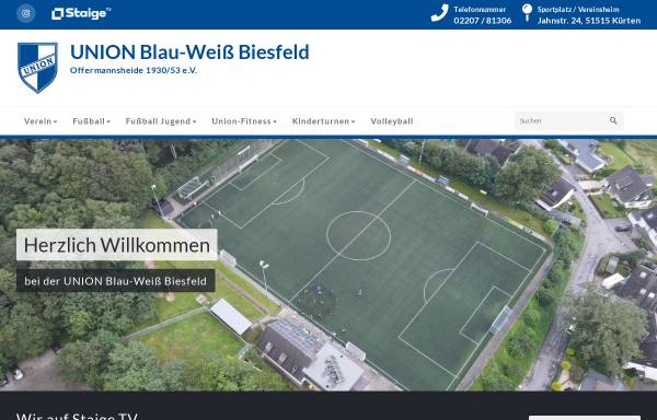 Vorschau von www.union-blau-weiss-biesfeld.de, Union Blau-Weiß Biesfeld