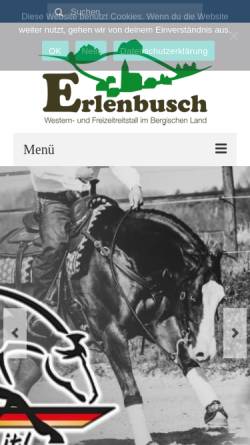 Vorschau der mobilen Webseite erlenbusch-westernreiten.de, Erlenbusch