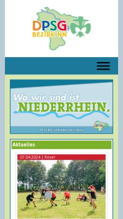 Vorschau der mobilen Webseite www.dpsg-bezirk-nn.de, Deutsche Pfadfinderschaft Sankt Georg (DPSG), Bezirk Niederrhein-Nord