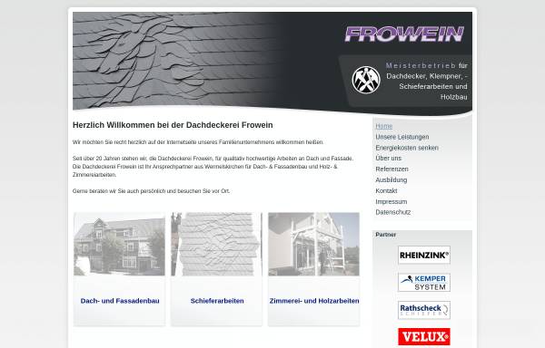 Vorschau von www.dachdeckerei-frowein.de, Dachdeckerei Frowein