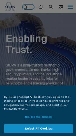 Vorschau der mobilen Webseite www.sicpa.com, SICPA Holding SA