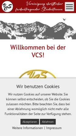 Vorschau der mobilen Webseite www.vcs.at, Vereinigung Christlicher farbtragender Studentinnen (VCS)