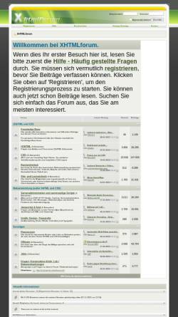 Vorschau der mobilen Webseite xhtmlforum.de, XHTML Forum