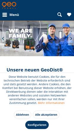 Vorschau der mobilen Webseite www.geo-fennel.de, geo-FENNEL GmbH