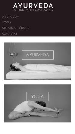 Vorschau der mobilen Webseite www.yoga-ayurveda-muellerstrasse.de, Monika Hübner