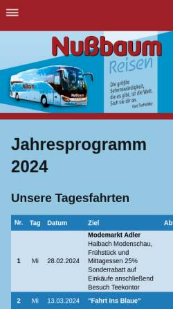 Vorschau der mobilen Webseite www.omnibus-nussbaum.de, Omnibusreisen Gebr. Nußbaum GmbH