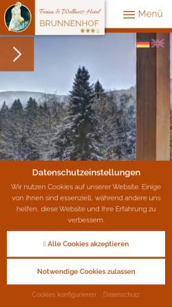 Vorschau der mobilen Webseite www.brunnenhof-eisenstein.de, Hotel Brunnenhof mit Wellness-Residenz