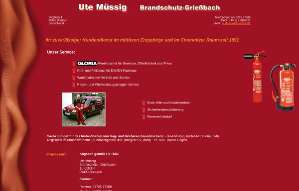 Vorschau von www.brandschutz-service-muessig.de, Brandschutz-Service Uwe Müssig