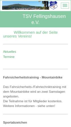 Vorschau der mobilen Webseite tsv-fellingshausen.de, TSV Fellingshausen 1905 e.V.