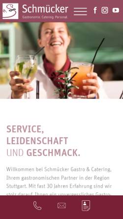 Vorschau der mobilen Webseite www.schmuecker-gastro.de, Schmücker Gastronomie-und Veranstaltungsservice