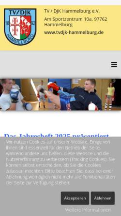 Vorschau der mobilen Webseite www.tvdjk-hammelburg.de, TV/DJK Hammelburg 1892 e.V.