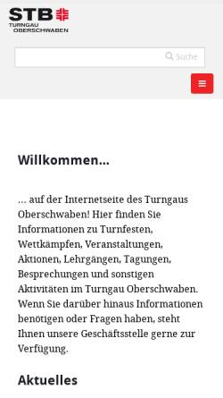 Vorschau der mobilen Webseite www.turngau-oberschwaben.de, Turngau Oberschwaben