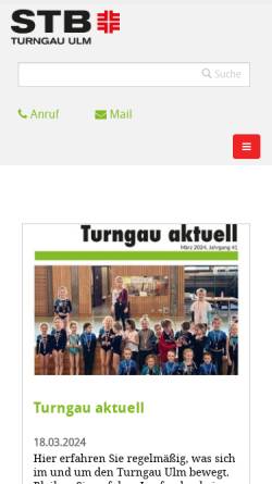 Vorschau der mobilen Webseite www.turngau-ulm.de, Turngau Ulm