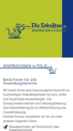 Vorschau der mobilen Webseite www.dieschriften.de, Die Schriften - Inspiration in Folie
