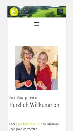 Vorschau der mobilen Webseite www.hotel-eikamper-hoehe.de, Hotel Garni 