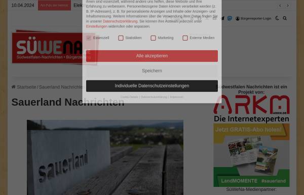 Vorschau von www.suedwestfalen-nachrichten.de, Sauerland Nachrichten