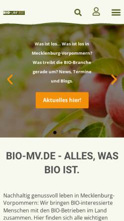 Vorschau der mobilen Webseite www.bio-mv.de, Bio-MV