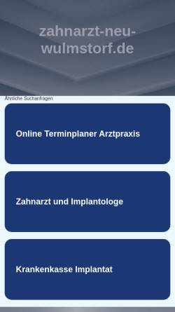 Vorschau der mobilen Webseite www.zahnarzt-neu-wulmstorf.de, Praxis für Zahnmedzin A. Junge
