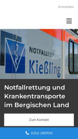 Vorschau der mobilen Webseite www.notfallrettung-kiessling.de, Notfallrettung Kießling GmbH